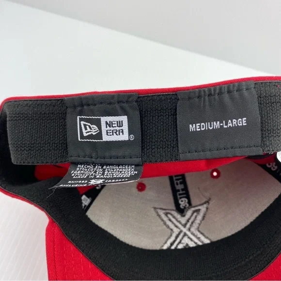 New Era 39Thirty Red X Hat Med/Large Stretch Fit Cotton Spandex Ballcap - Picture 9 of 10